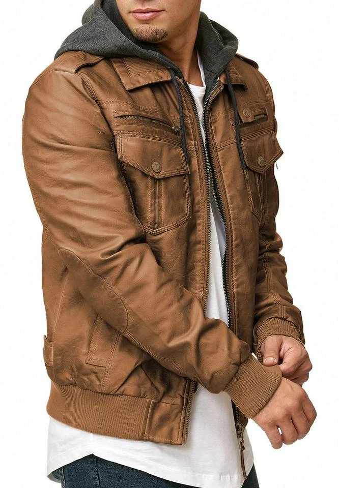 Bester Verkauf 😀 Indicode Lederimitatjacke »Aaron« Dk Grey, Black, Brown, Camel ⌛ 2 Bester Verkauf 😀 Indicode Lederimitatjacke »Aaron« Dk Grey, Black, Brown, Camel ⌛ – Bild 2