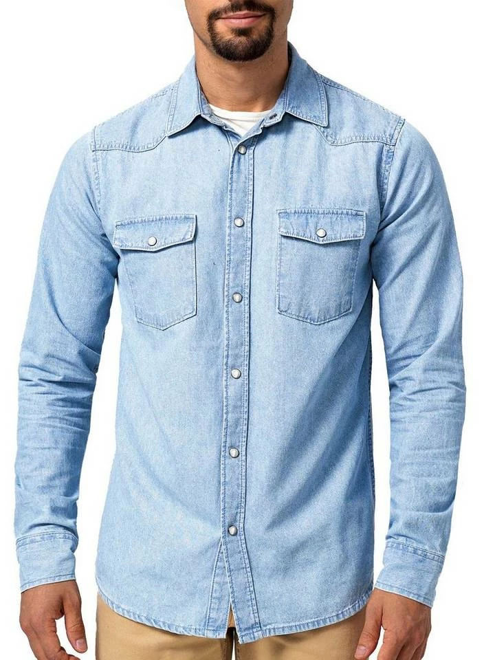 Blitzangebot 🔥 Indicode Langarmhemd »Mike« Black, Blue Wash 🤩 4 Blitzangebot 🔥 Indicode Langarmhemd »Mike« Black, Blue Wash 🤩 – Bild 4