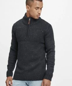Blitzangebot 😉 Indicode Troyer »Oslo« Strickpulli mit Stehkragen Black (999), Charcoal Mix (915), Navy (400), Pewter 902 💯 -Indicode Verkaufsladen 8a6a2583 f00d 5637 8a07 480e8b165013