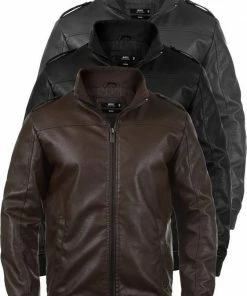 Aktion 🛒 Indicode Lederimitatjacke »Conway« Dark Grey (910), Dark Brown (020), Black (999) 🔔 -Indicode Verkaufsladen 90f703d0 f69c 52c6 9382 f76881fcd8ef