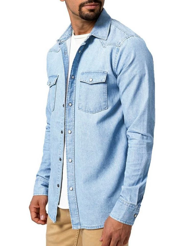 Blitzangebot 🔥 Indicode Langarmhemd »Mike« Black, Blue Wash 🤩 3 Blitzangebot 🔥 Indicode Langarmhemd »Mike« Black, Blue Wash 🤩 – Bild 3