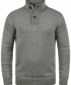 Rabatt 👍 Indicode Troyer »Felipe« Strickpulli mit Knopfleiste Grey Mix (914), Dark Brown (020), Cumnin (014) 👏