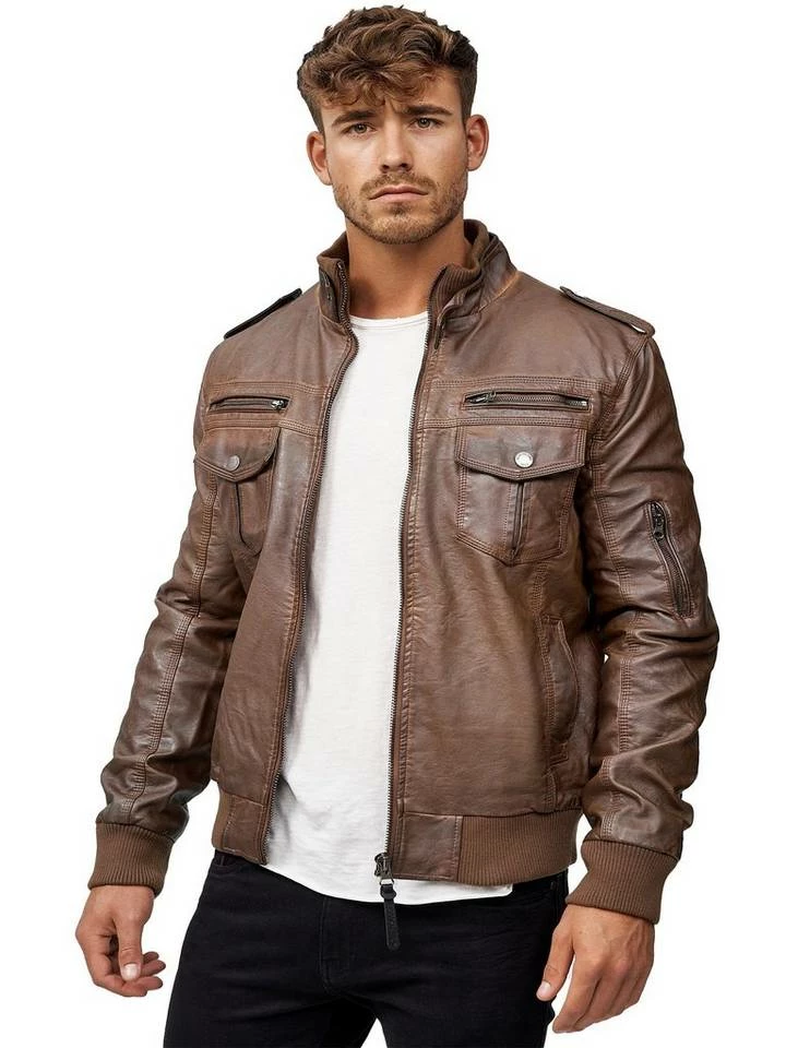 Rabatt 🔔 Indicode Lederjacke »Pawel« Beige, Navy, Black, Grey ✔️ 11 Rabatt 🔔 Indicode Lederjacke »Pawel« Beige, Navy, Black, Grey ✔️ – Bild 11