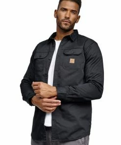 Rabatt ❤️ Indicode Langarmhemd »Obrien« Black, Army, Rubber, Navy 🛒