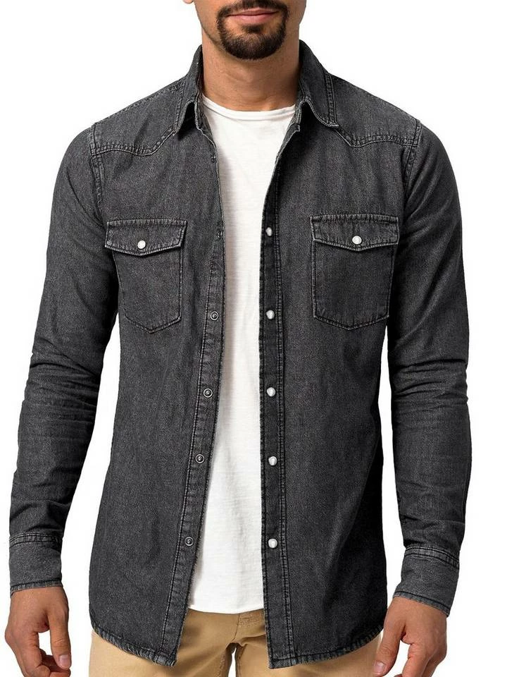 Blitzangebot 🔥 Indicode Langarmhemd »Mike« Black, Blue Wash 🤩 5 Blitzangebot 🔥 Indicode Langarmhemd »Mike« Black, Blue Wash 🤩 – Bild 5