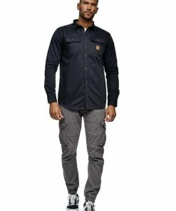 Rabatt ❤️ Indicode Langarmhemd »Obrien« Black, Army, Rubber, Navy 🛒 -Indicode Verkaufsladen e98580ae c1af 565c 9f83 22405b305aa6