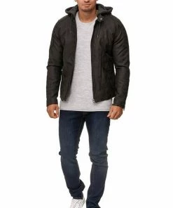 Rabatt 👏 Indicode Lederjacke »Miguel Angel« Demitasse, Black, Dk Grey 💯 -Indicode Verkaufsladen f1bc0516 c35c 5fbb b617 c9355458e124