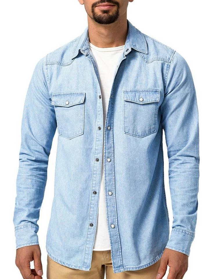 Blitzangebot 🔥 Indicode Langarmhemd »Mike« Black, Blue Wash 🤩 14 Blitzangebot 🔥 Indicode Langarmhemd »Mike« Black, Blue Wash 🤩 – Bild 14